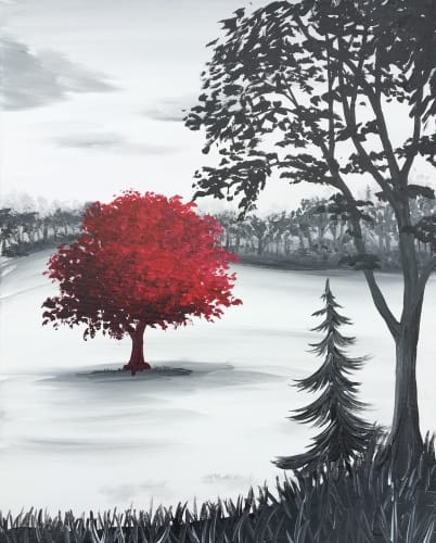 Saturday The Red Tree — Painting