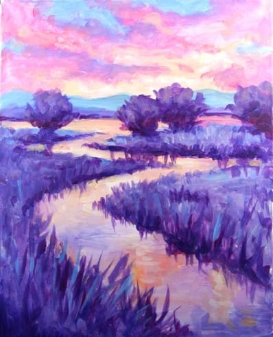Lavender Sunset — Painting
