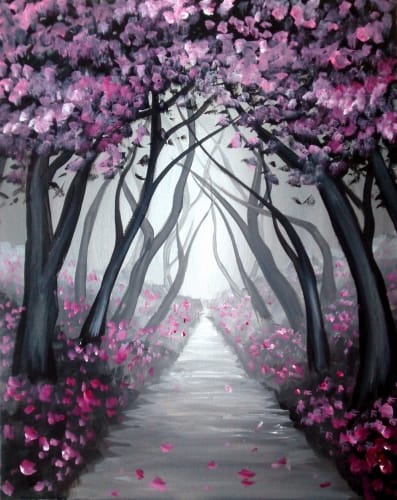 Path of Cherry Blossoms — Painting