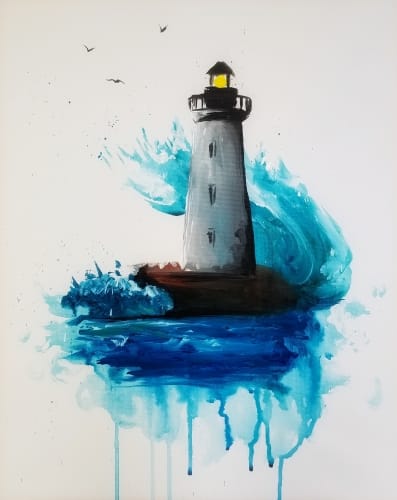 Lighthouse Splash — Painting