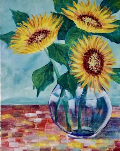 Sunflowers a la Van Gogh — Painting