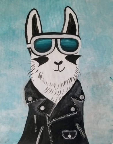 Friday Bikorama Llama — Painting