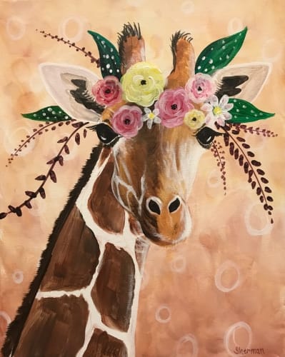 Giraffe gala — Painting