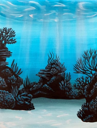 Saturday Blue Coral Reef — Painting