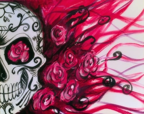 Calavera Sugar Skull Roses at Palooza — Painting