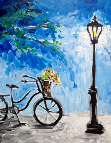 Lamplit Bicycle at Ace & Vine in Napa  — Painting