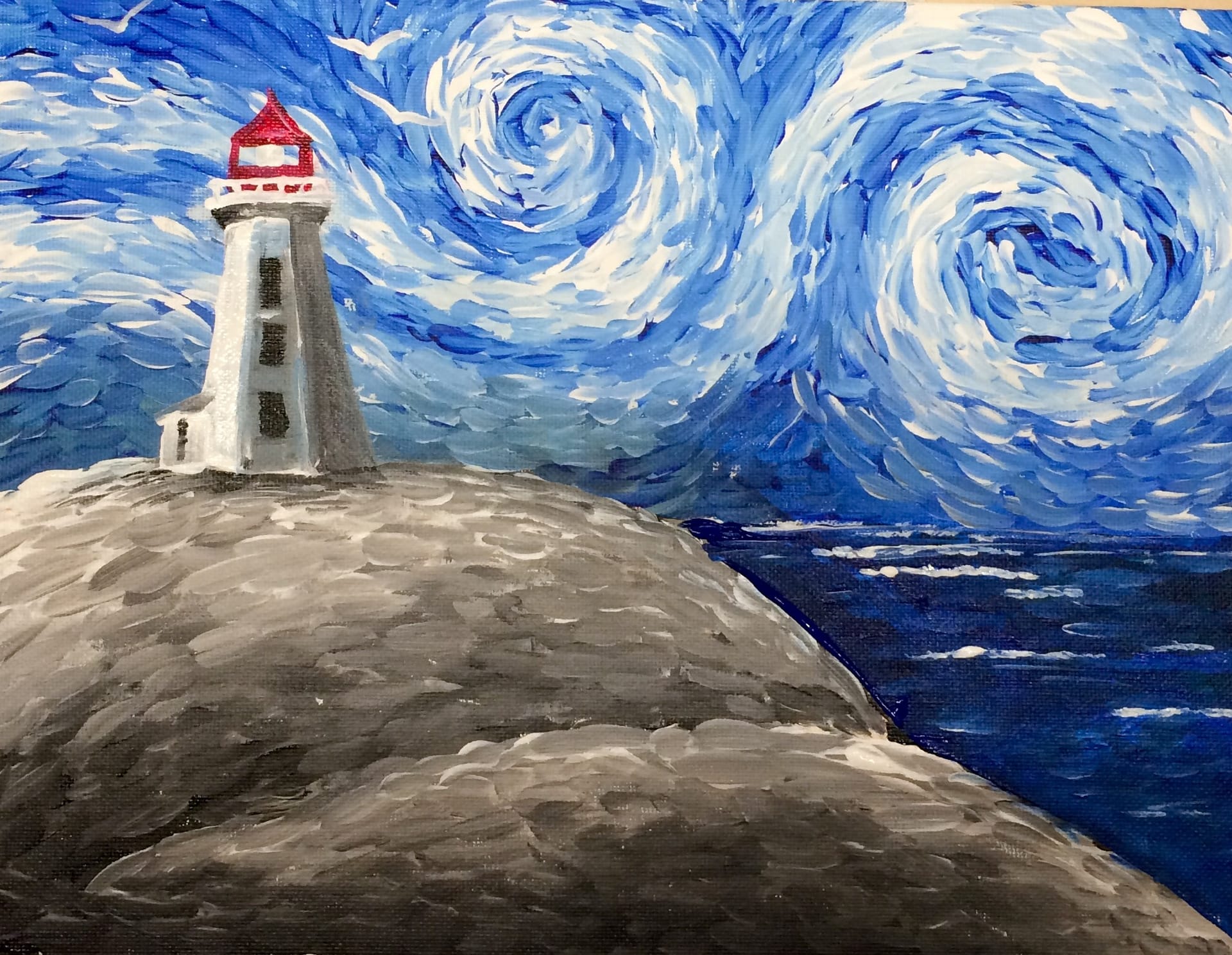 Starry Night Lighthouse Paint & Sip at Mt. Baldy — Painting