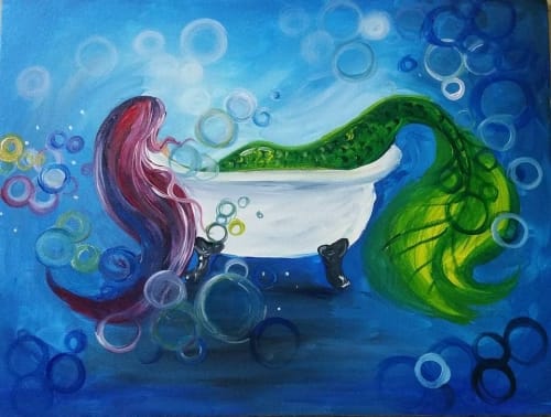 Sunday Mermaid Bubble Bath — Painting