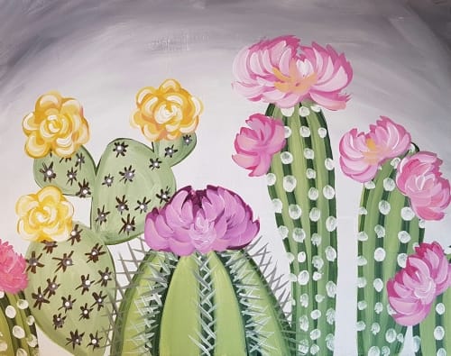 Cactus Family Paint and Sip Event in Glendale AZ — Painting