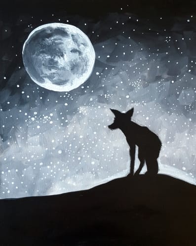 Moonlit Fox, November 15th, Hi Wire Brewing Durham — Painting