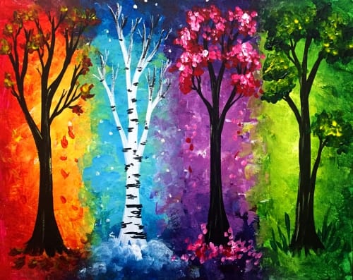 Season Trees Paint Nite at Battleground Z! — Painting