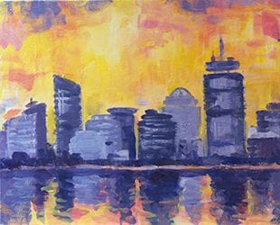 Abstract Boston Reflection — Painting