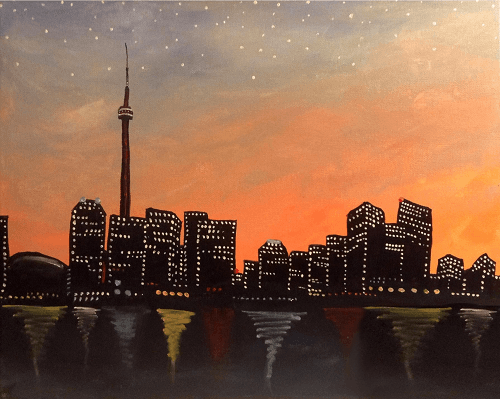 Paint Nite: Toronto After Sunset — Painting