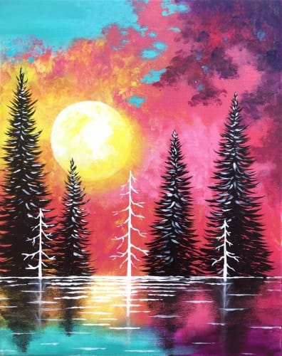 PaintNite at Cascade Grill! Jubitz!  - Sunset on the lake — Painting