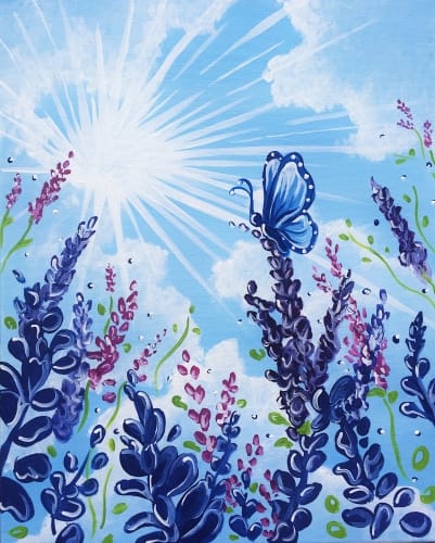 Paint Nite @Lavender Braydale Farms! Paint in a Lavender Field! "Among the Lavender" — Painting