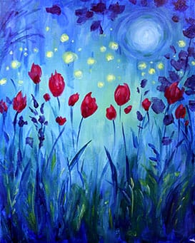 Paint Nite: Moonlight Garden — Painting