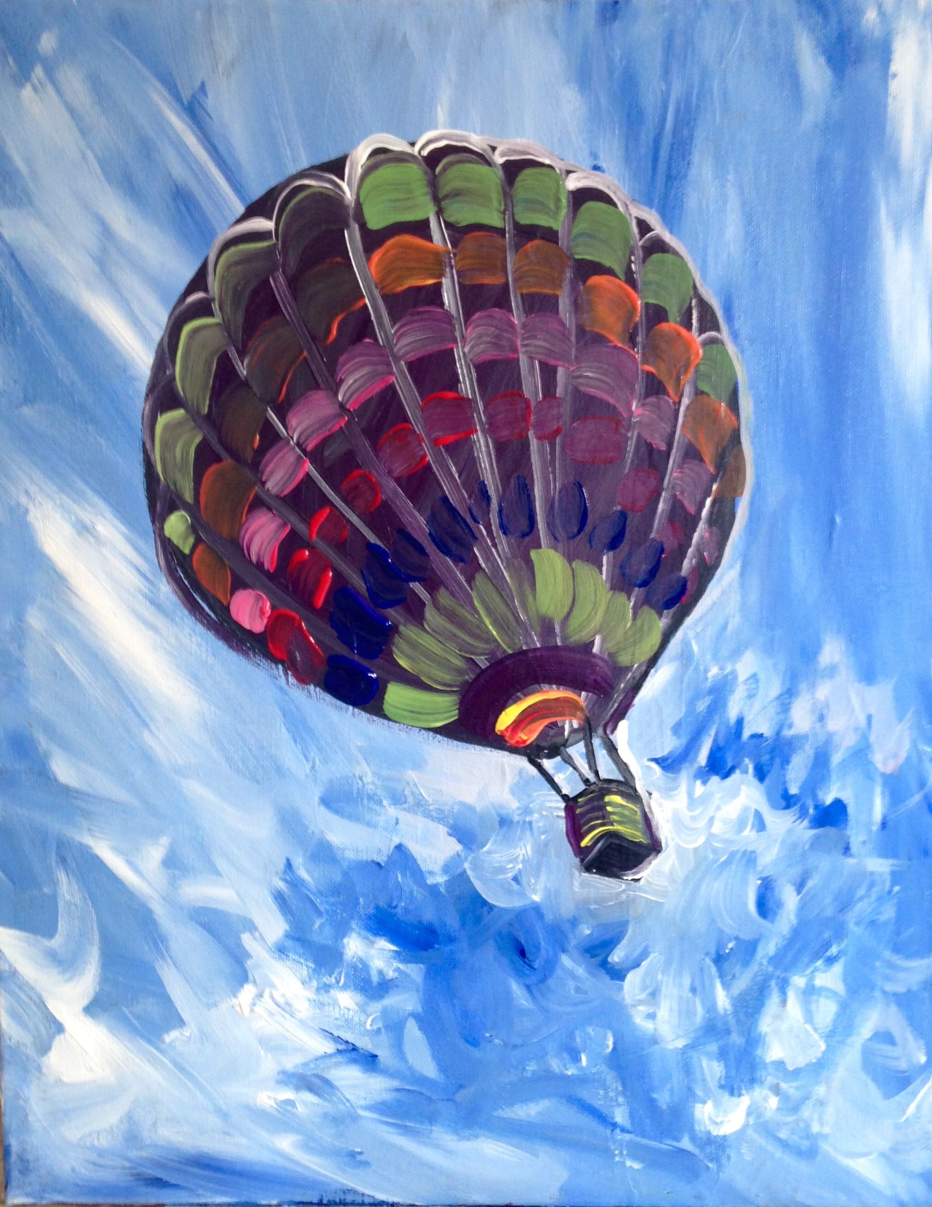 Rainbow Hot Air Balloon at Mountain Mike's in Napa  — Painting