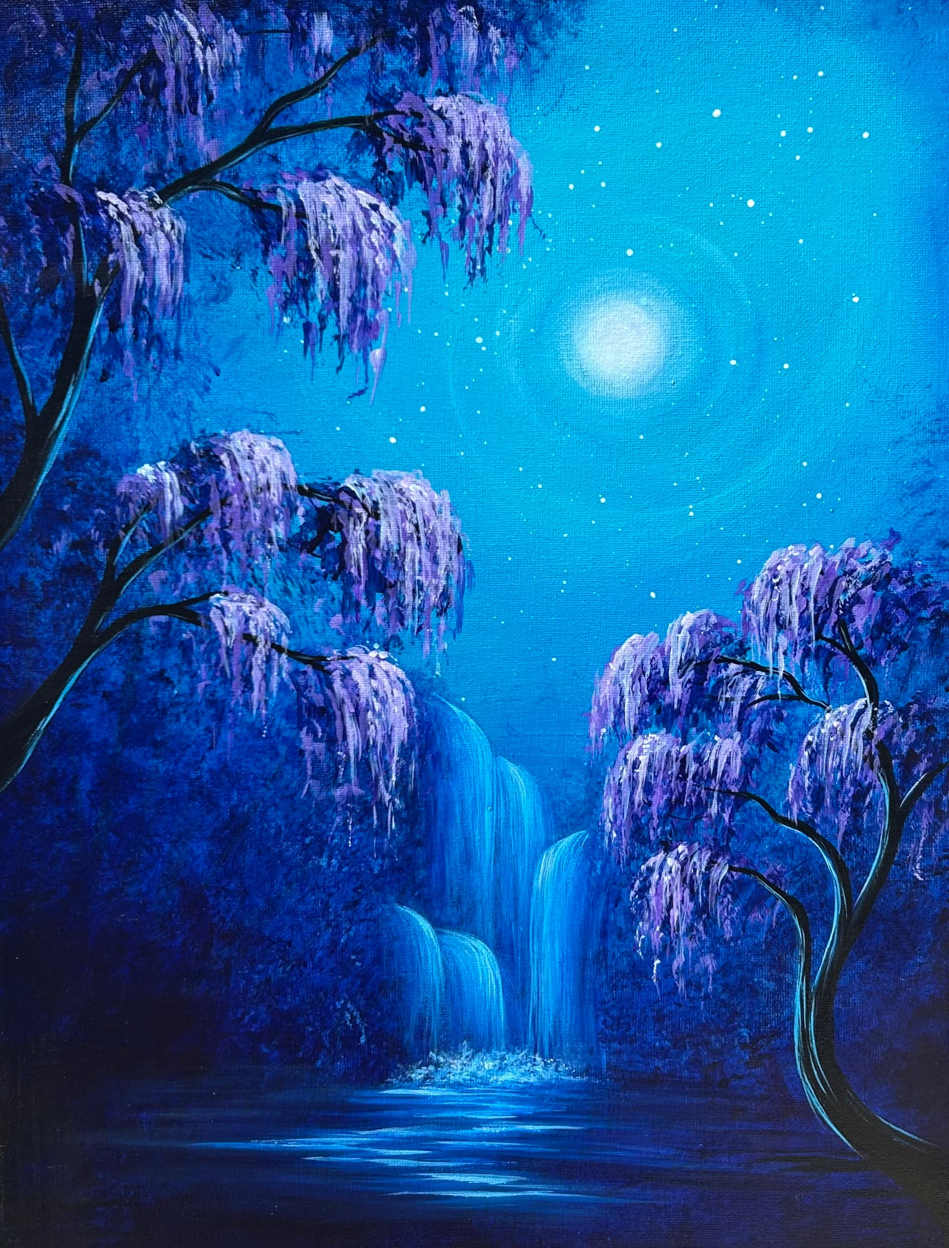 Moonlit Lagoon — Painting