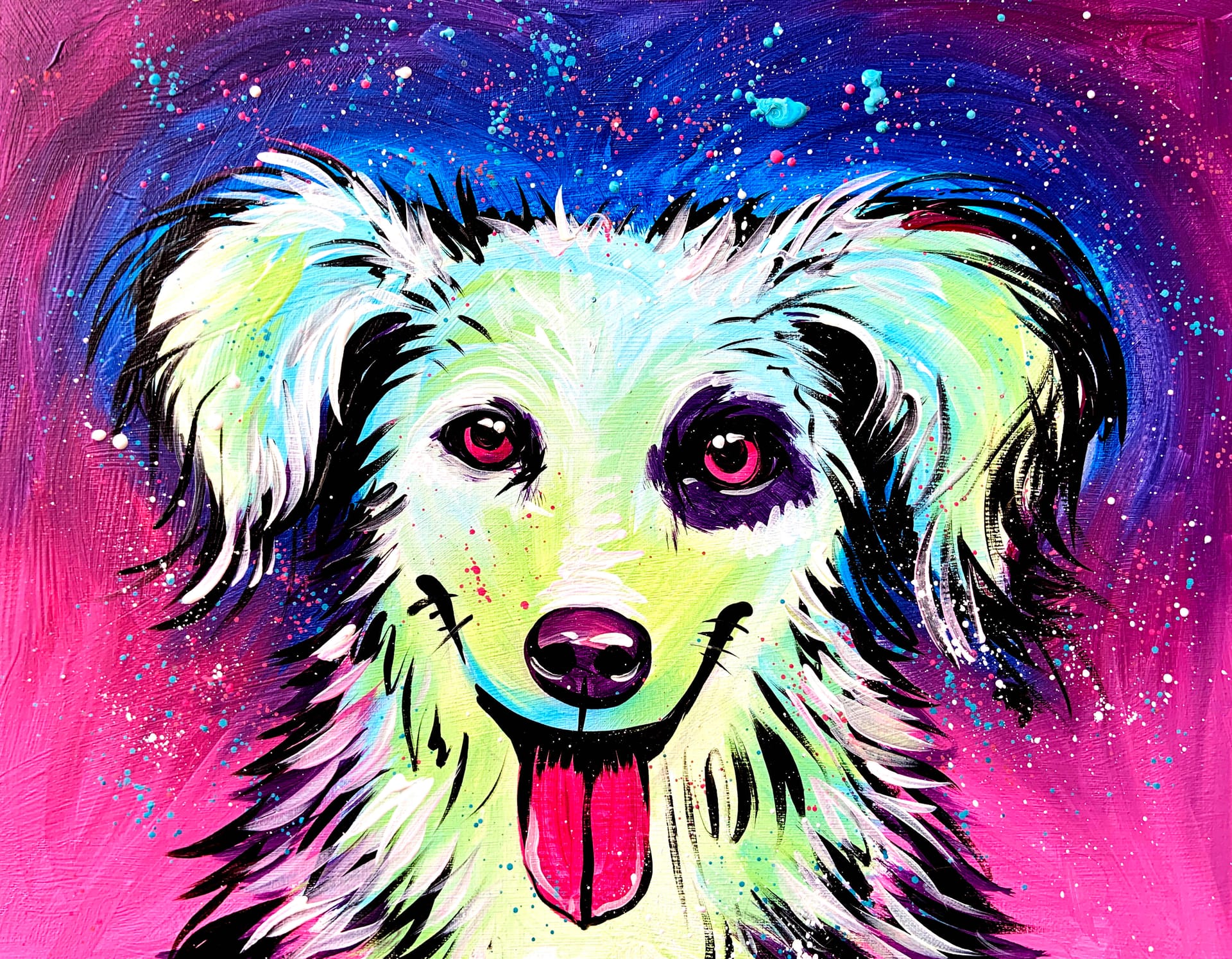Space Dog with Alice at Mtn. Mike's on Cleveland in SRosa  — Painting