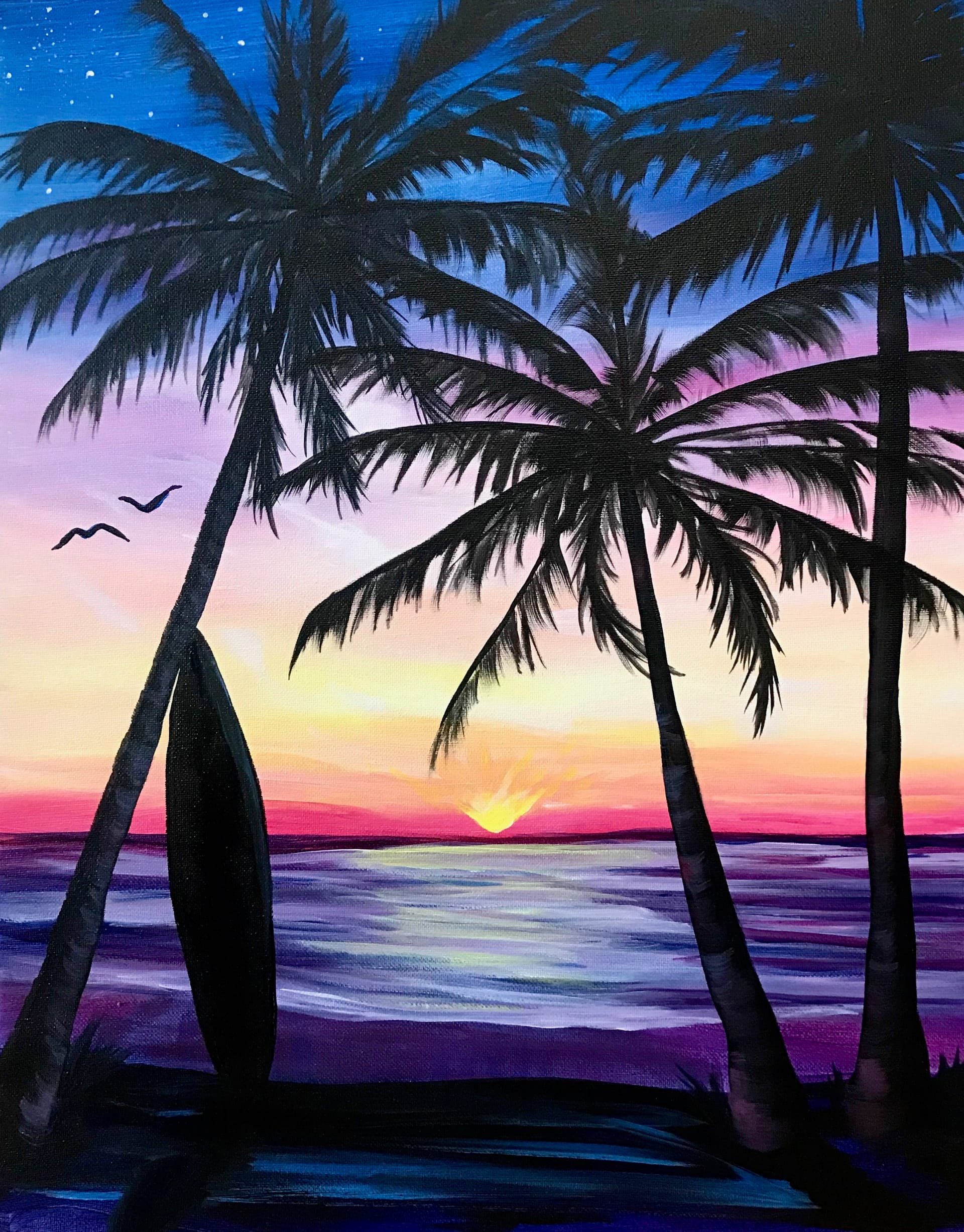 Paint Night - Surf board and Sunset in Tempe — Painting