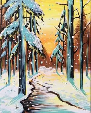 Teal Winter at Zip Kombucha — Painting