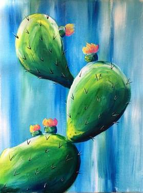 Cool Cactus Flowers — Painting