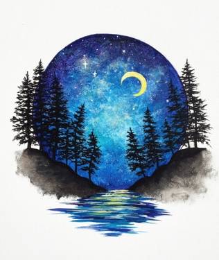 Moonlit Vignette at Sun City Festival Community — Painting
