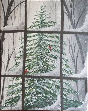 Winters Window — Painting