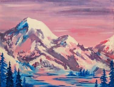Snowy Mountain Winter Sunset