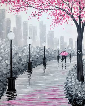 Lover's Stroll at Kelsey's Quarry Edge — Painting