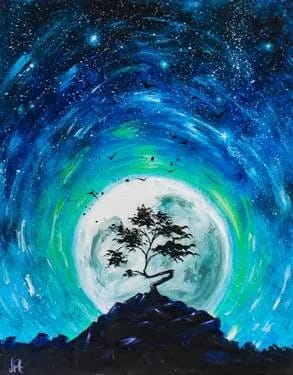 Buffalo Bobs - Blue Moon Starry Night II — Painting
