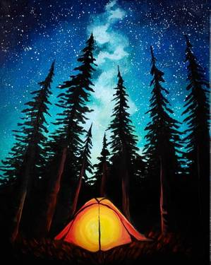 Camping Under Galaxy Stars @ The Forum — Painting
