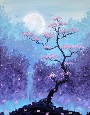 Twilight Blossoms in the Forest Grove at Ye Olde Sonoma Public House — Painting
