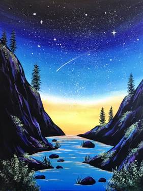 Starry Valley at Kelsey's Quarry Edge — Painting