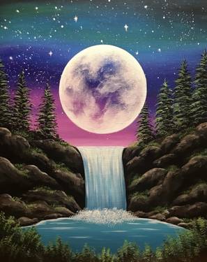 Moonlight Falls at ALE - Amberwood Lounge & Eatery — Painting
