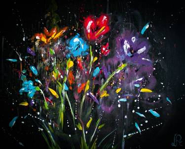 Colorful Abstract Flowers — Painting