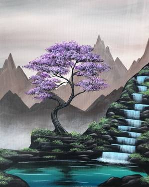 Misty Mountain Falls — Painting