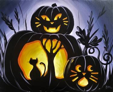 Pumpkin Cats Paint and Sip All Ages Halloween Event in Mesa Arizona — Painting