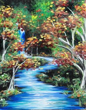 Mystical Autumn Waterfall Painting Event — Painting