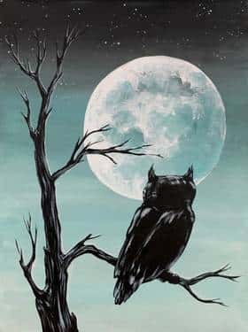 Full Moon Owl Silhouette