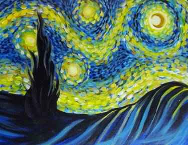 Fanciful Starry Night — Painting