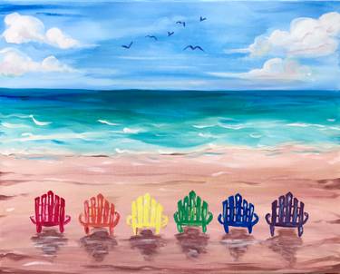Rainbow Beach Chairs at Craft Beer Market — Painting