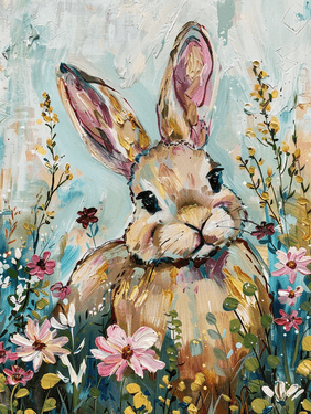 Bunny in Bloom at ALE - Amberwood Lounge & Eatery — Painting