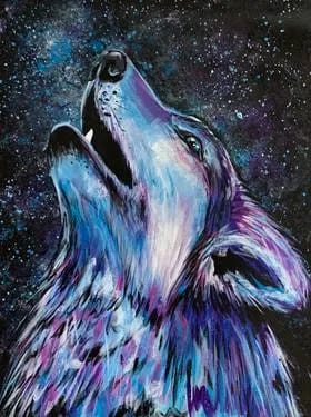 Bored Brewing - Midnight Woodland Wolf — Painting