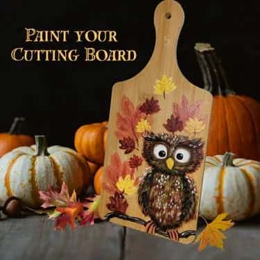 Autumn Owl - Cutting Board Painting