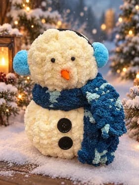 Hand Knitted Chunky Snowman — Painting