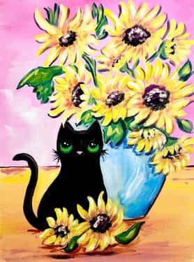 Van Gogh's Sunflower Cat