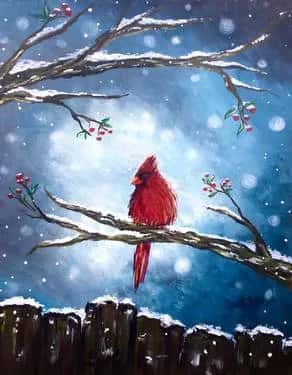 Peaceful Winter Cardinal
