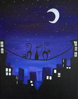 On the cat walk — Painting