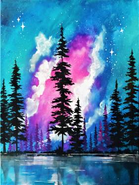 Galaxy Forest Lake — Painting